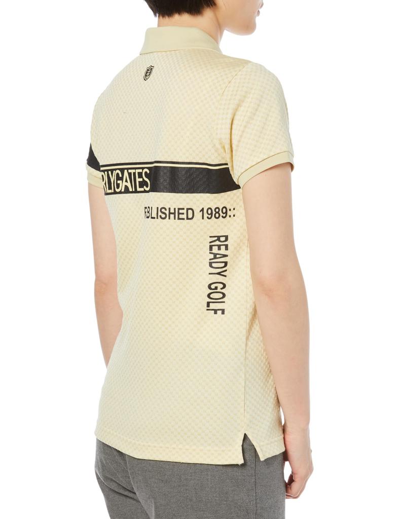 PEARLY GATES Women's Short Sleeve Polo Shirt (Lame Jacquard) / Golf / 055-4160400 040_Champagne 0 [S]