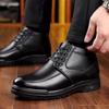 Fashion Shoes for Men 2024 New Winter Fashion Cotton Shoes Men's Plush Thickened Leather Business Casual Snow Boots Zapatillas Hombre