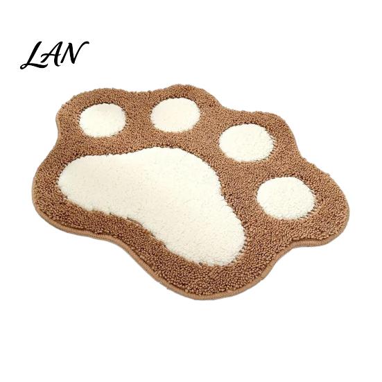 Decorative Cat Paw Mat Bath Mat, Non-Slip Soft Fluffy Rug, Absorbent Thickened Washable Cute Area Rug for Entrance Bathroom Bedroom Water Door