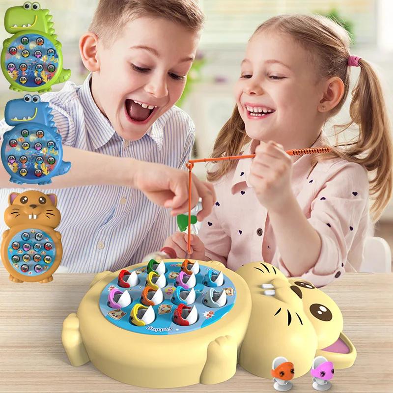 Динозавр Простая магнитная рыболовная игра Игровой удочка Игрушки для детей Baby Montessori с удочкой Обучающая вращающаяся игра