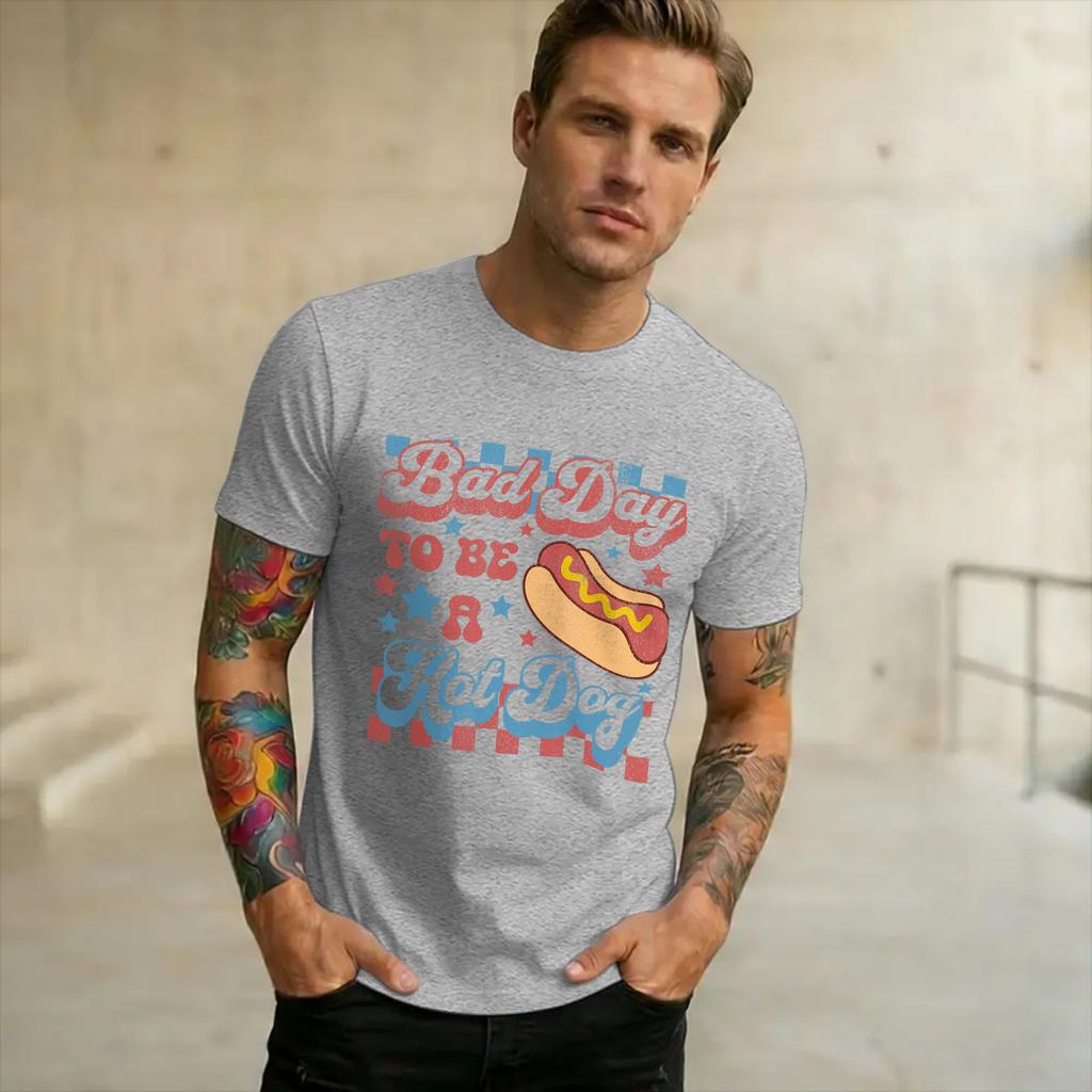 Bad Day To Be A Hot Dog Funny Bbq Grilling Printed T Shirt For Unisex Unisex Cotton Tee Shirt Clothing