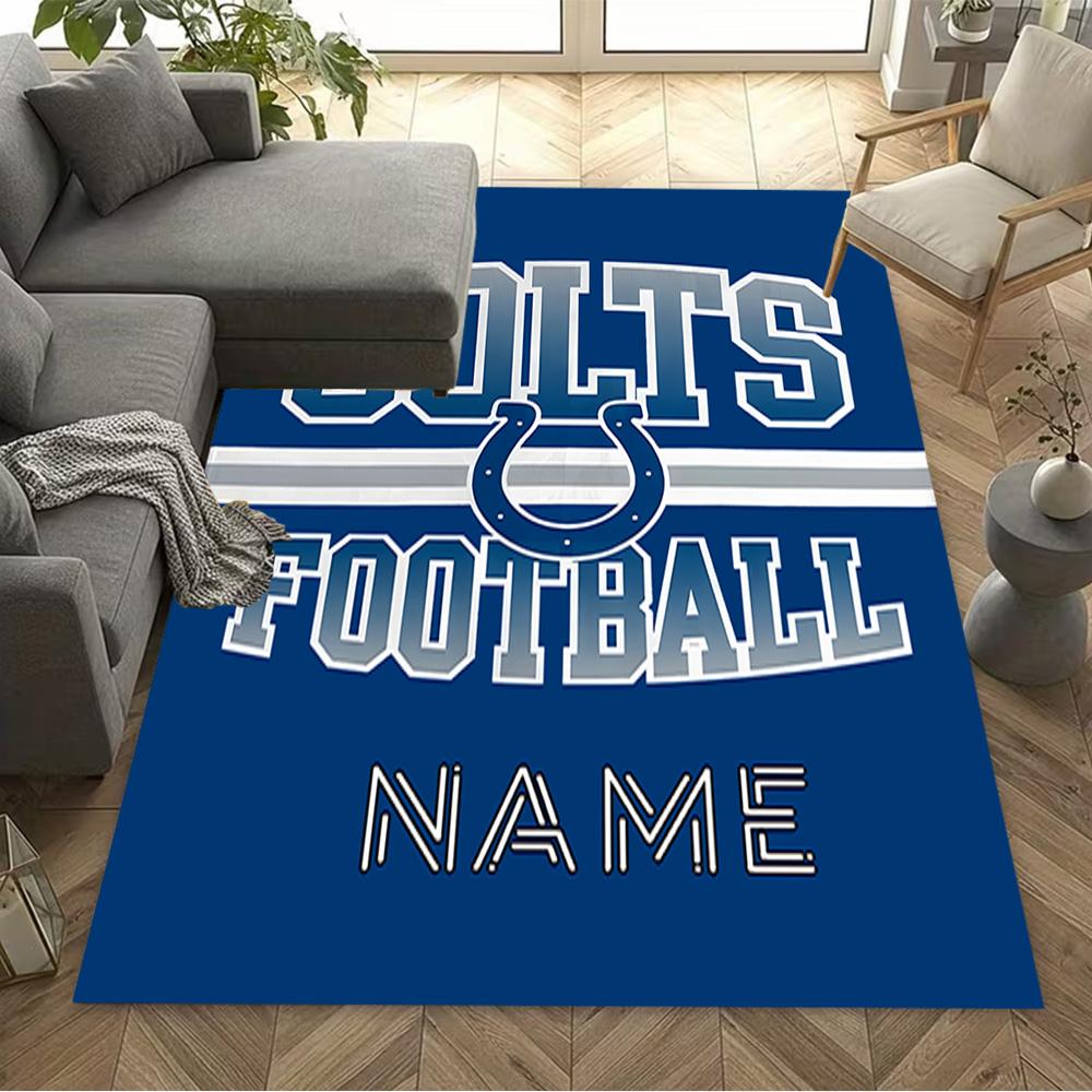 Indianapolis Colts Fan Gear Customize Text Floor Rug Office Rug Perfect for Decorate room Dining Room Entryway Outdoor Anti-slip Rug Anime Office Deco