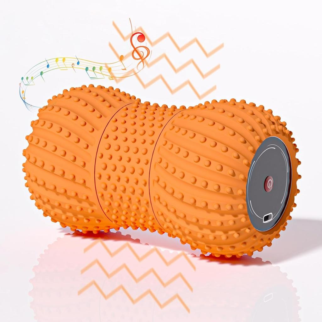 2 in 1 Vibrating Peanut Massage Ball with 6 Massaging Modes, Rechargeable Vibrating Massage Yoga Roller Ball for Muscle Recovery, Blue