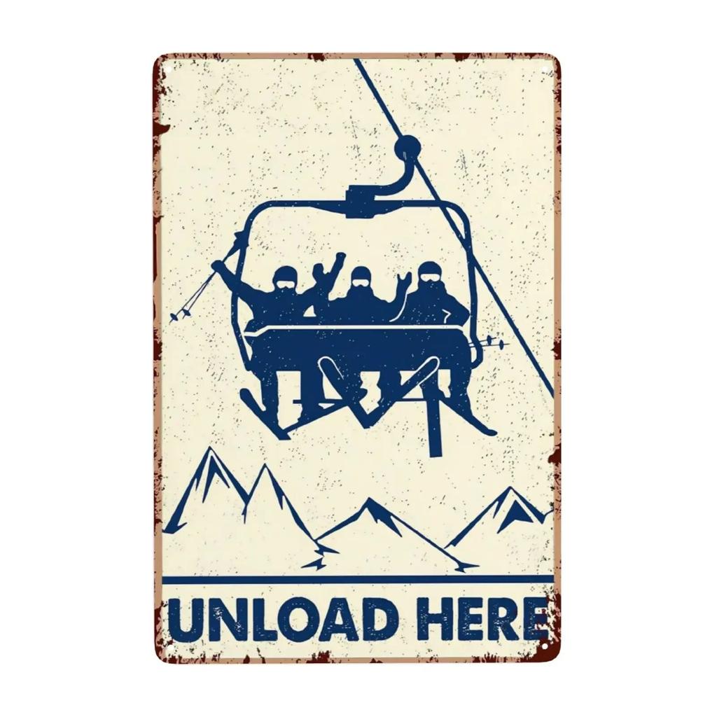 Hisun Tin Sign pc Ski Wall Decor Ski Signs Ski Party Decorations Ski Poster Vintage Ski Metal Tin Sign Ski Lodge Decor Mountain Home Decor Sk