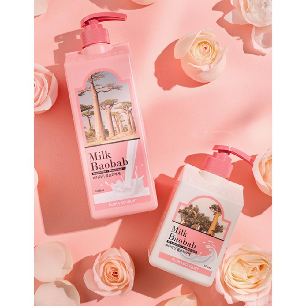 Milk Baobab Гель для душа Flora Bouquet Fragrance, 1 л, 1 шт.