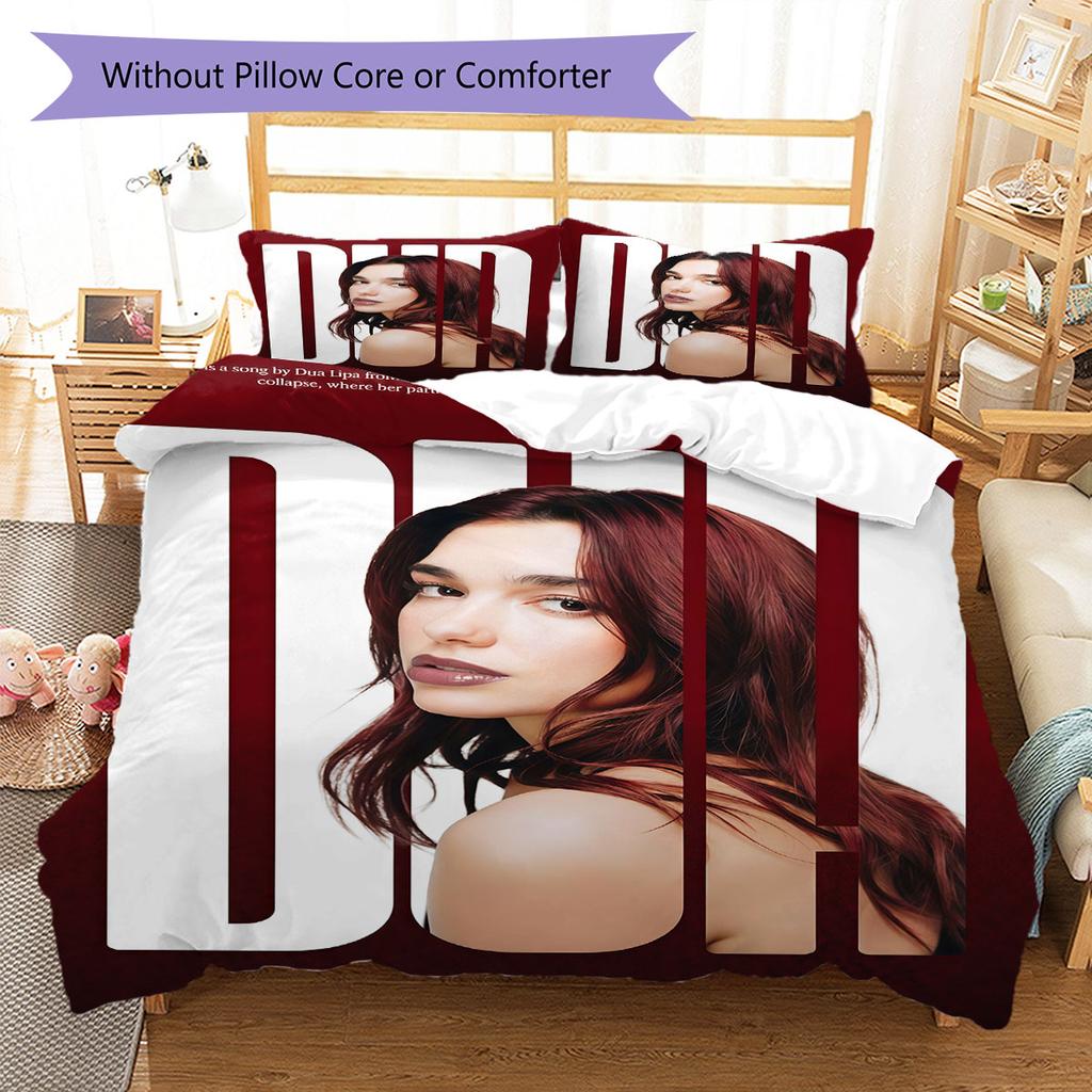 Dua Lipa Bedding Quilt Set Quilt Cover Pillowcase Home Decoration Birthday Gift (1 * duvet cover + 2 * pillowcase, without core)