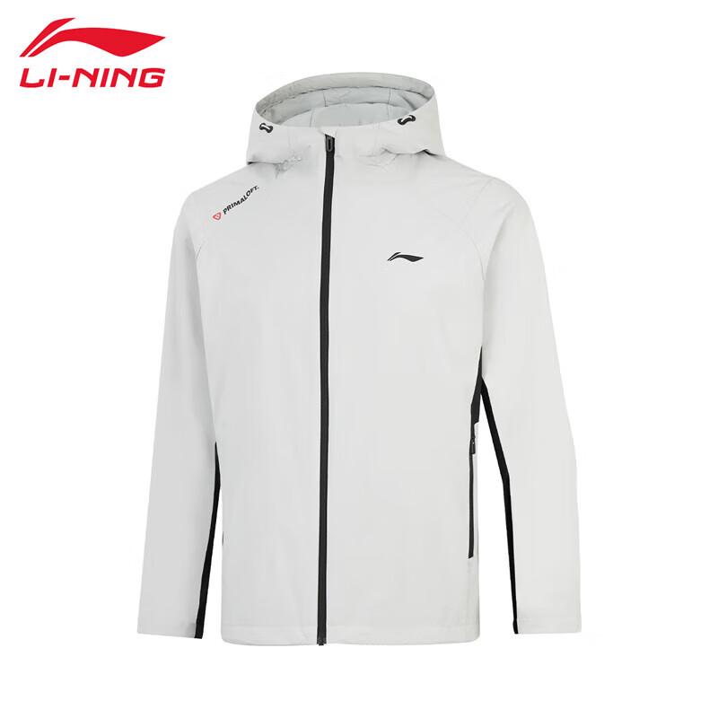 Мужская хлопковая куртка с капюшоном Li-Ning 2025, кристально-серая