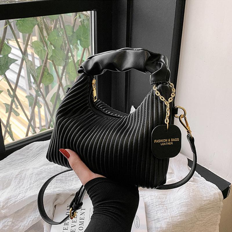 Elegant Women's Underarm Bag Chic Pleated Design Ladies Handbags 4 Colour Simple Daily Shopping Small Square Packs