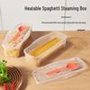 Transparent Large Capacity Microwaveable Noodle Box with Fork, Spoon, and Lid for Pasta, Fruit, or Veggie Storage