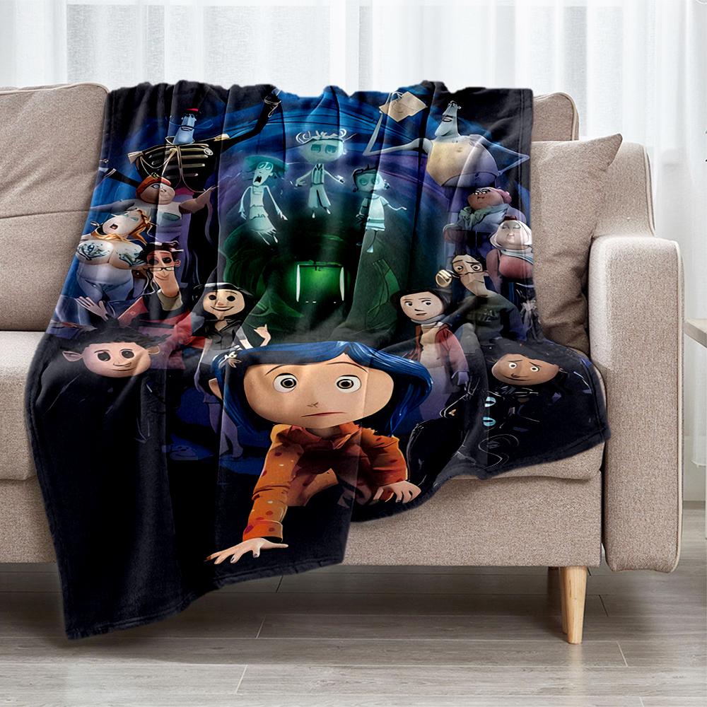 Coraline Theme Printed Blanket - Perfect for Couch, Bed, Travel & Outdoor Use | Machine Washable, Cozy & Durable.