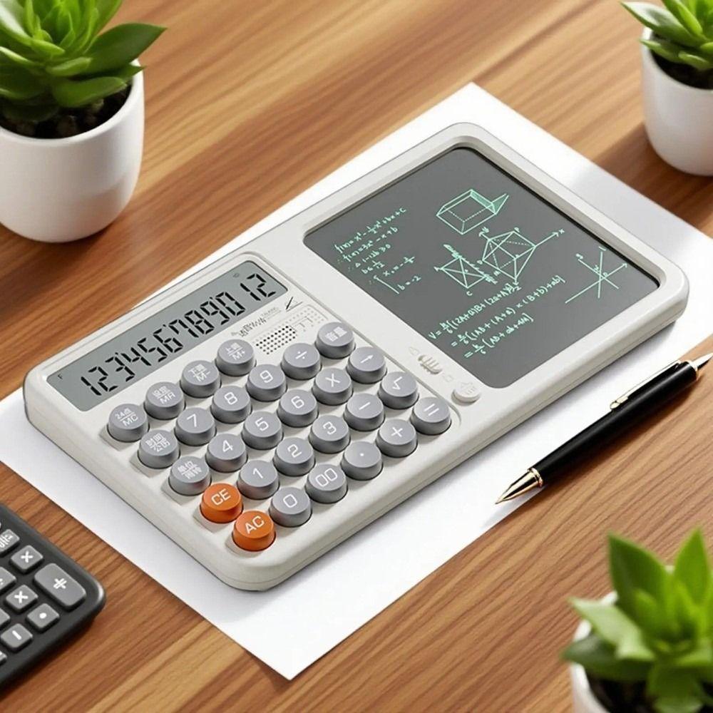Large Display Calculator with Notepad 12 Digits Eye Protection Screen Function Calculators with Tablet LCD Screen