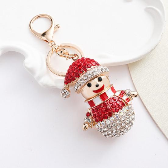 Брелок-подвеска Yousheng Сверкающие стразы Дизайн снеговика Металлическое кольцо для ключей Декоративный держатель для ключей Украшение для сумки друзей