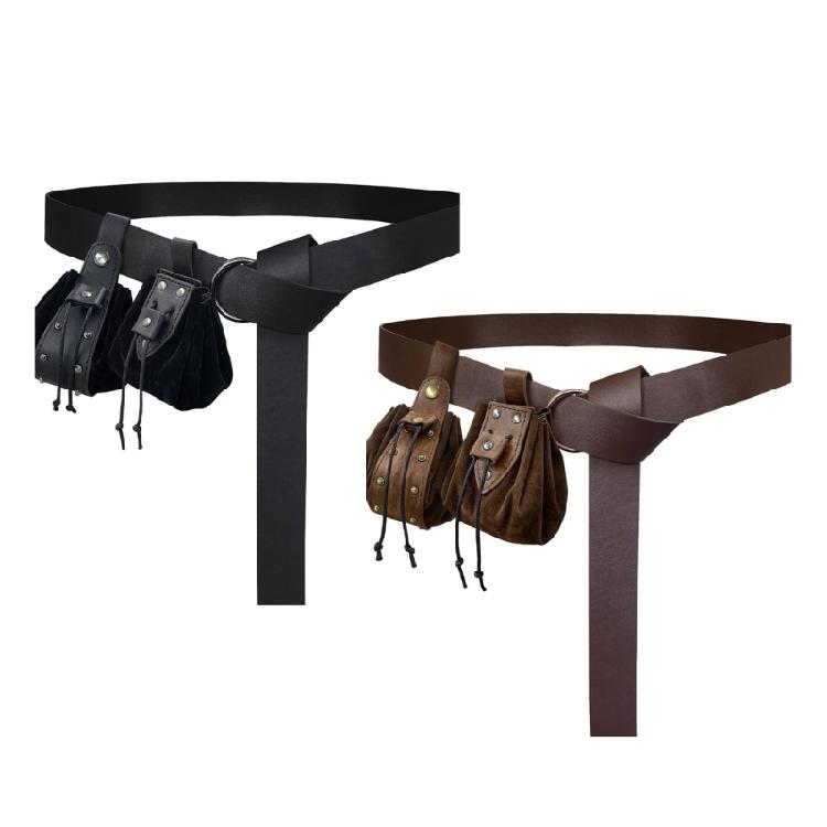 3 Pcs/Set Medieval Renaissance Costume Set Medieval Belt Waist Pouch Belt Bag Halloween Renaissance Accessories