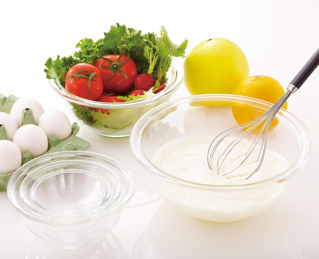 Iwaki AGC Techno Glass Heat Resistant Glass Bowl Round 3 Piece Set Safe Wide Mouth Design for Easy Mixing of Ingredients Low Center of Gravity Design