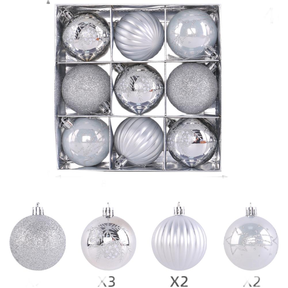 9PCS Hand-Painted Christmas Ornaments, Festive Window Hanging Present Box Decor Xmas Baubles Xmas Tree Pendants