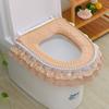 Подушка для унитаза, воротник, чехол на сиденье, универсальная молния, клейкая пряжка, водонепроницаемый и теплый, кружевной край, всесезонная универсальная наклейка для унитаза