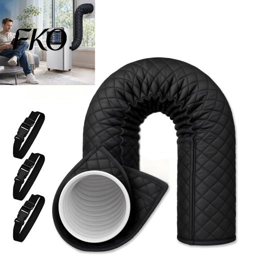 Portable Air Conditioner Exhaust Hose Sleeve Insulation Cover, with Tool-free Installation And Adjustable Protector Straps, Duct Heat Shield, for Home