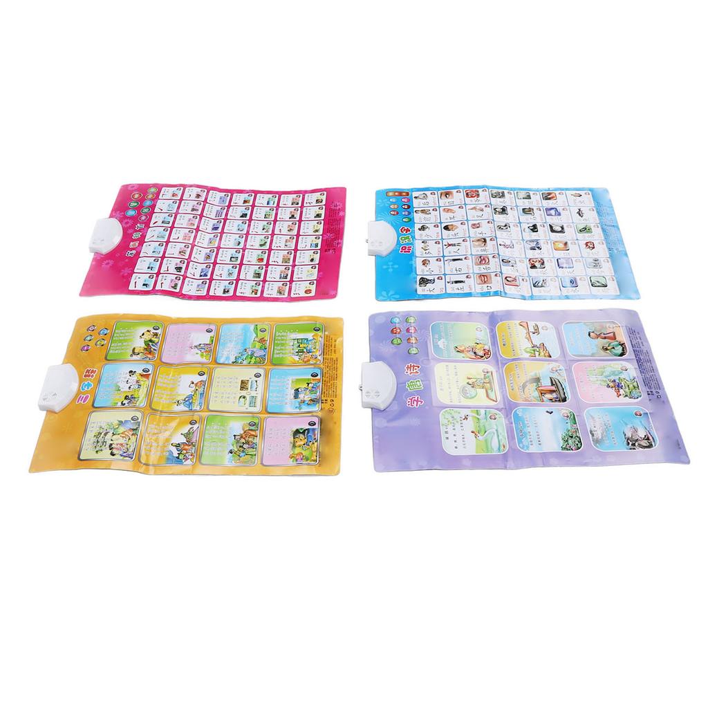 4 шт. Учебный плакат китайского языка Китайские иероглифы Трехсловный праймер Штрихи Ключи Поэзия династии Тан Е