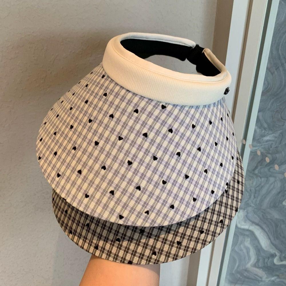 Sweet Empty Top Cap Anti-UV Visor Cap Simple Woman Sun Hat Travel