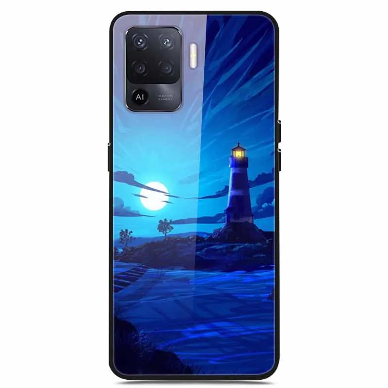 For OPPO Reno 5 Lite Case Luxury Tempered Glass Bumper for OppoA94 4G Phone Cover For OPPO a94 4G/ Reno5 Lite Glass Coque A94 4G
