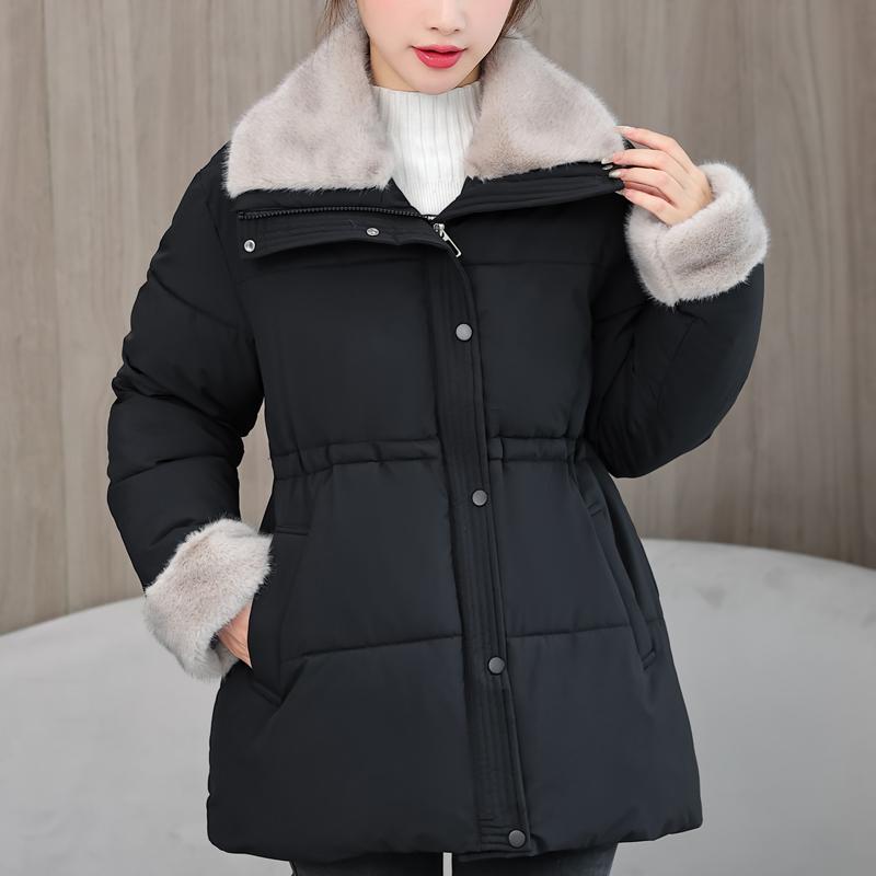 Fashion Winter Coat Female Warm Parkas Faux Fur Collar Casual Thick Women Jackets