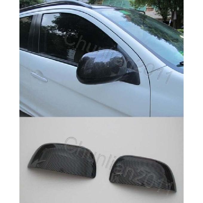 Накладка на крышку бокового зеркала для Mitsubishi Outlander 2007-2012, вид под углеволокно