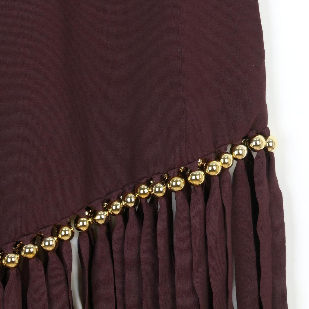 French Elegant Sleeveless Knit Dress - Slim Fit Tassel Hip-Hugging Retro Style for Women, S Family, Spring/Summer Collection.