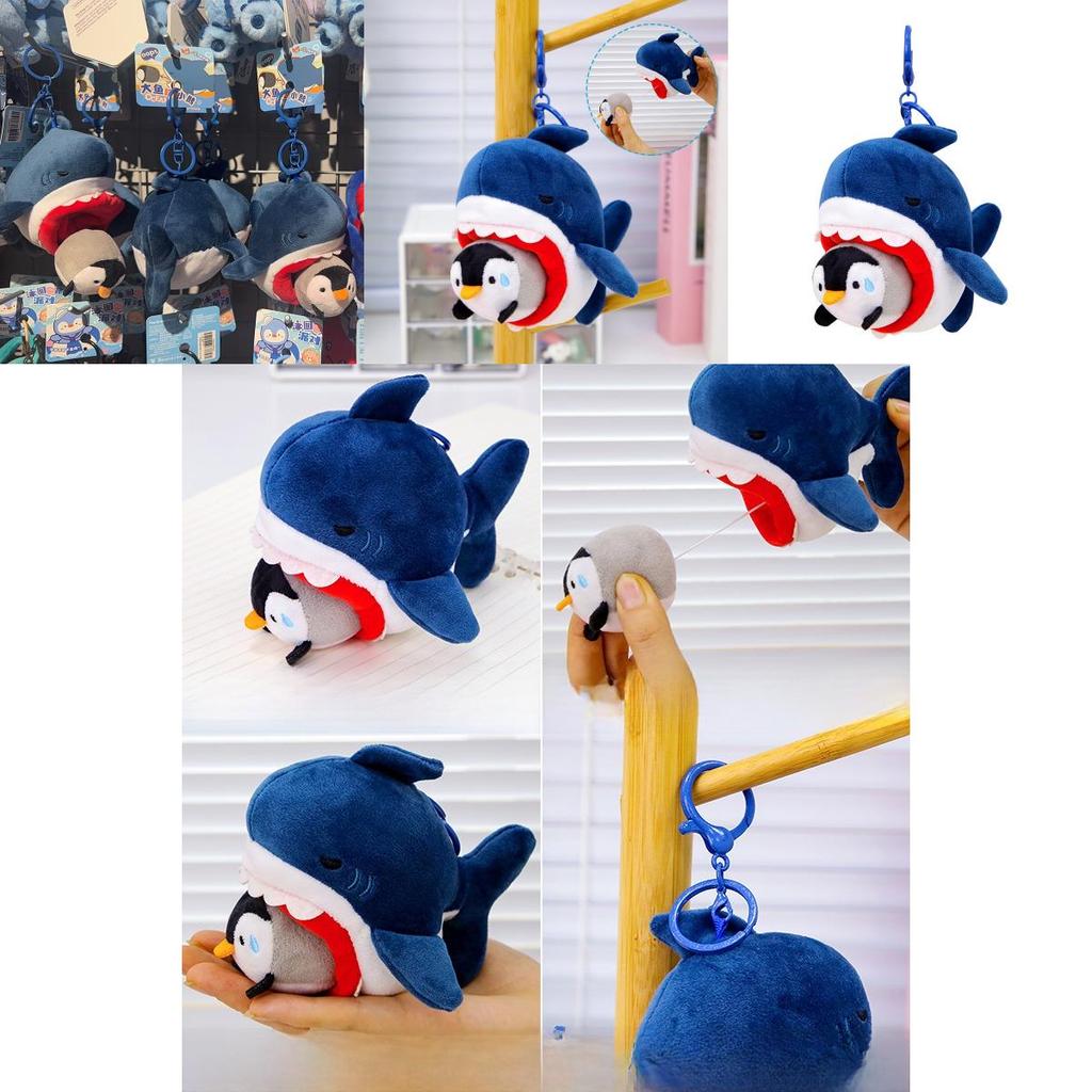Милый брелок в виде акулы, плюшевая игрушка с веревочкой для детей и коллекционеров