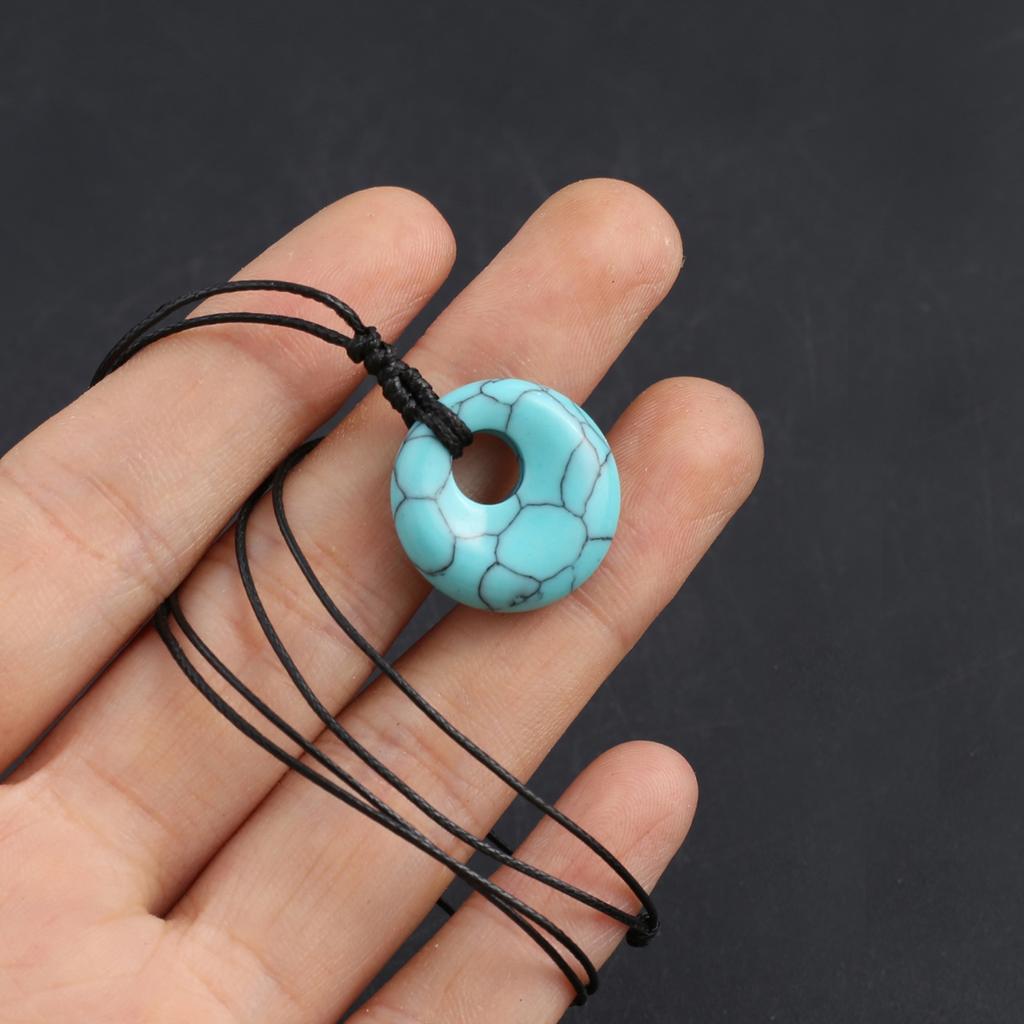 Новый стиль ожерелье натуральный камень белый нефрит/агат/лабрадорит ожерелье круглый кулон для женщин подарок на день рождения