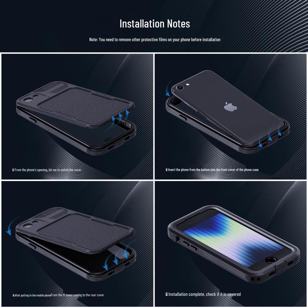 Водонепроницаемый ударопрочный пылезащитный защитный чехол Full Coverage для iPhone SE 2022