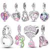 Подвеска-шарм в форме сердца с элементами ко Дню матери, подходит для браслетов, браслетов-манжет, ожерелий, женские роскошные DIY изящные бусины-подвески, ювелирные изделия