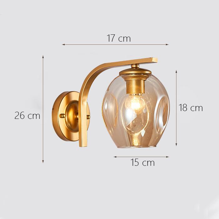 Decorative Modern Wall Lamp with Glass Shade Bedside Bedroom Loft Design Up Down Iron Led Night Lights Gold for Home Mirror E27