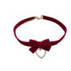 Red Bow Choker Zinc Zinc Alloy Velvet Collar Necklaces Elegant Bowknot Earrings  New Year