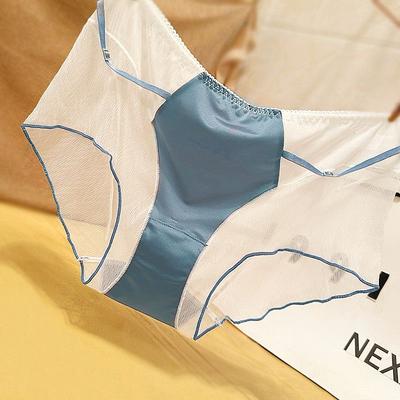 Французское легкое роскошное модное кружевное сетчатое женское нижнее белье, удобные эластичные дышащие бесшовные трусы из ледяного шелка и атласа, облегающие бедра