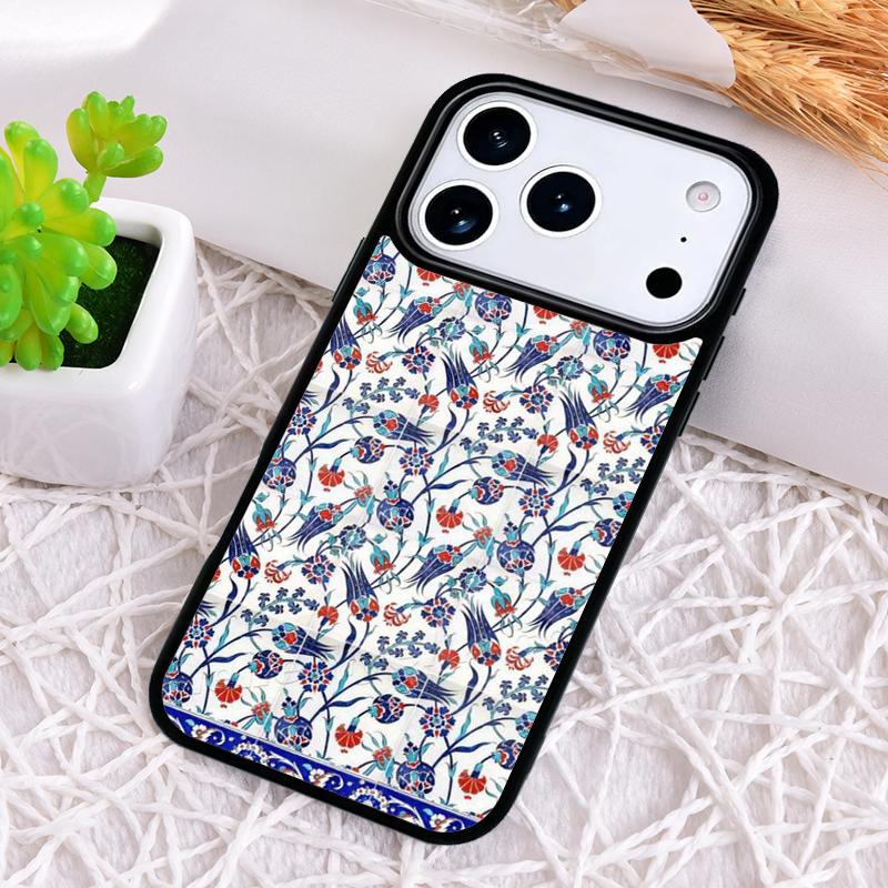Сине-белая фарфоровая чехол-накладка для iPhone 17 Air 16 15 11 12 14 13 Pro Max Ударопрочный чехол
