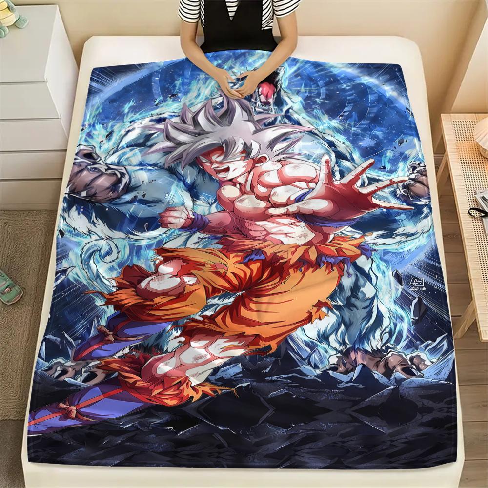 Dragon Ball Super Print Flannel Blanket, Versatile Use for Sofa Bed Chair, Picnic Travel, Warm Bedroom Decor -HE5