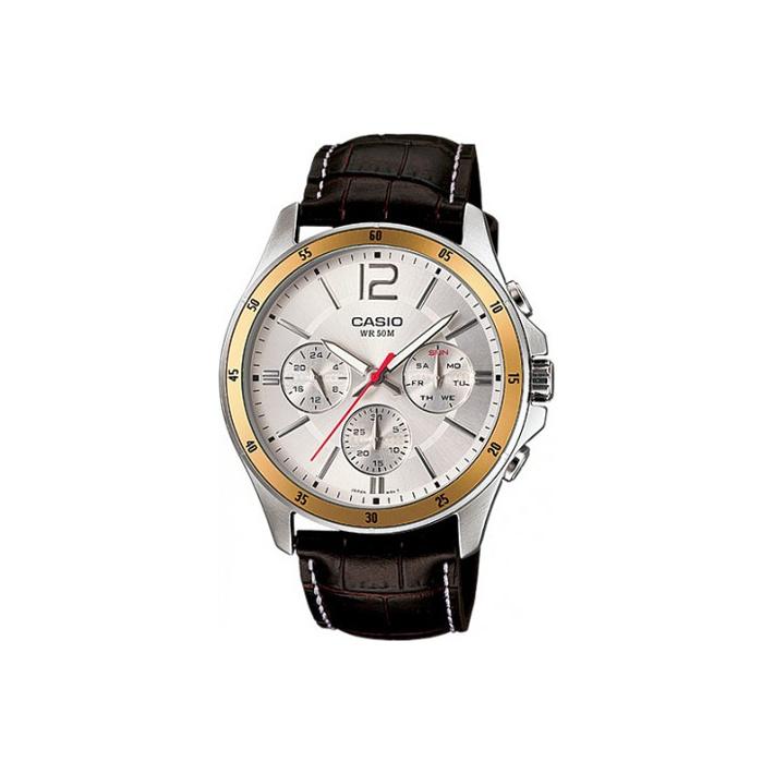 Casio Мужские Стандартные Часы 47мм Серебристые MTP-1374L-7A MTP-1374L-7A