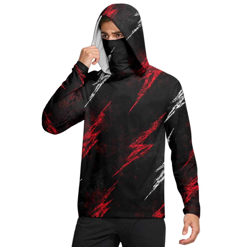 Мужская рубашка с маской Легкая с длинным рукавом Капюшон Для пеших прогулок Рыбалки Для выступлений