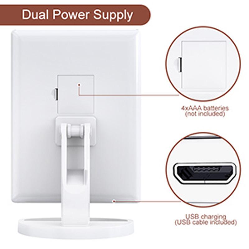 Портативное светодиодное зеркало для макияжа с мини-складным 2-кратным, 3-кратным, 10-кратным увеличением с сенсорным управлением, подсветкой, зеркало для макияжа