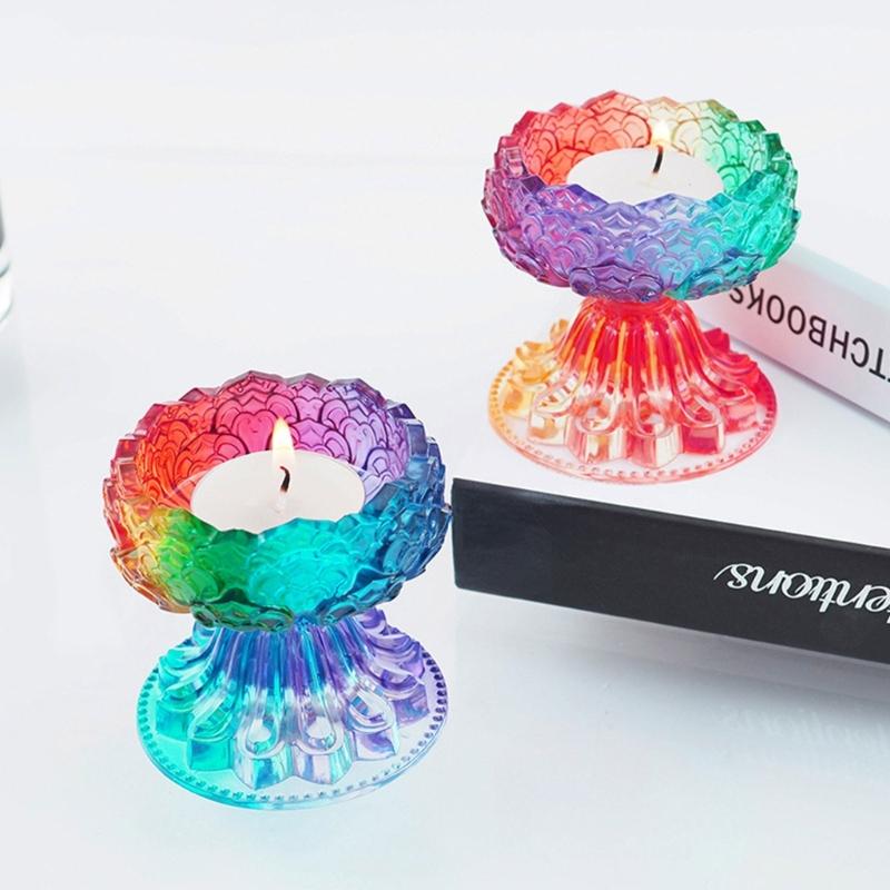 Сделай сам Силиконовая форма Лотос-Подсвечник Подставка Лотос Форма для смолы Подставка Лотос Украшения Эпоксидная форма для литья Домашнее украшение