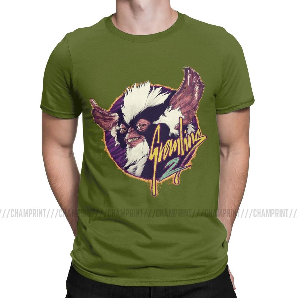 Men S T Shirt Gremlins Novelty Tees Short Sleeve Gizmo Monster Gremlin 80S Horror Christmas Movie