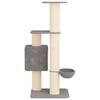 Cat Tree with Sisal Scratching Posts Light Grey 137 cm