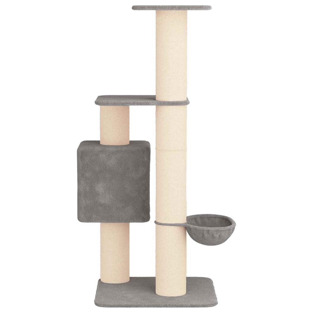 Cat Tree with Sisal Scratching Posts Light Grey 137 cm