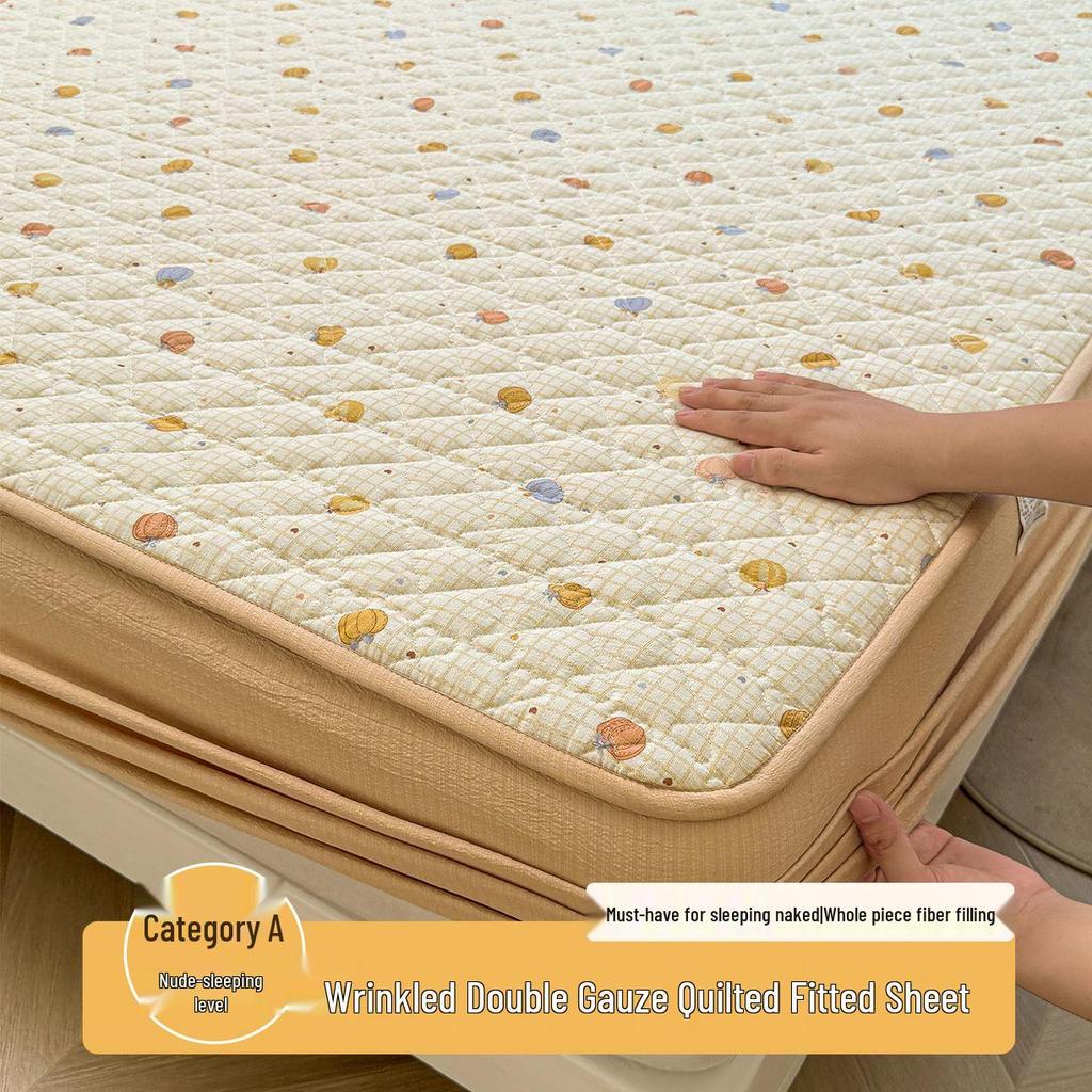 Ретро Стеганый Хлопковый Подогнанный Комплект Постельного Белья - 3 Предмета Издание 2025