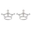 [Q2998] - Серебряные серьги «Короны» (родиевое покрытие) - 9x7 мм
