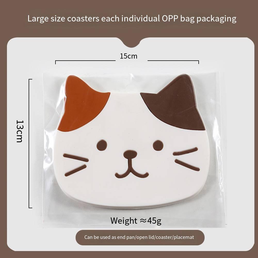 Non-slip Hot Drink Insulated Pad New Cartoon Cat Shaped Tea Mat Cup Holder Mat Coffee Coaster Stand Kitchen Accessories