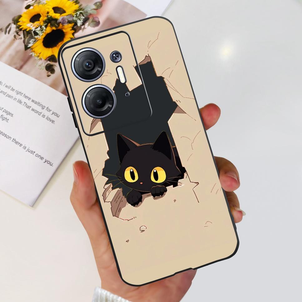 Для Infinix Hot 30 5G 6.78" Чехол Цветок ТПУ Мягкий Силикон Черная Крышка Для Infinix HOT 30 Hot30 X6832 Чехлы для Телефона Астронавт Fundas