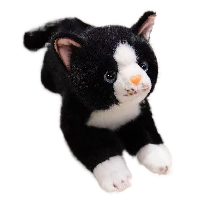 38cm Simulation New Prone Cat Doll Stuffed Plush Toy Cartoon Anime Cute Pillow Pillow for Children's Birthday Gift Fun Doll