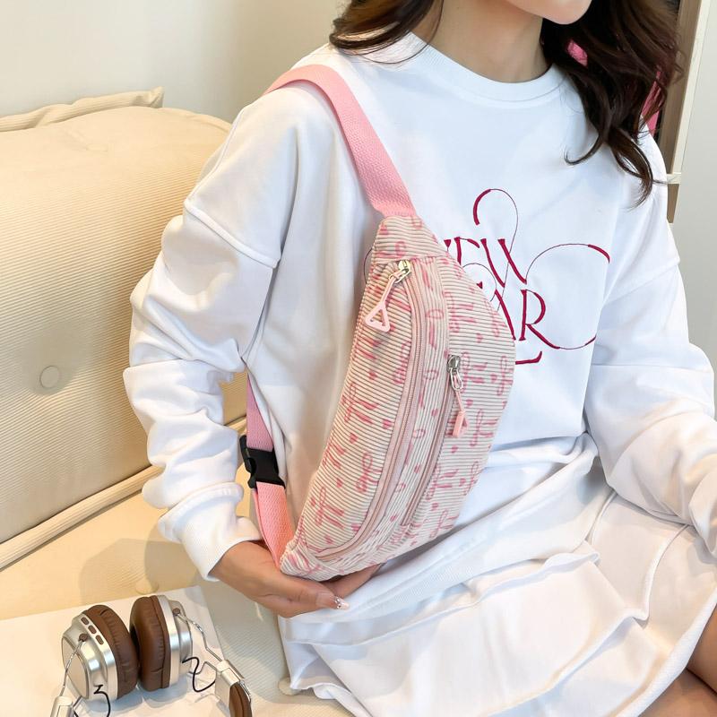 Женская вельветовая нагрудная сумка с регулируемым ремнем, повседневная сумка через плечо, легкая поясная сумка, сумка на грудь для бега, кемпинга, походов