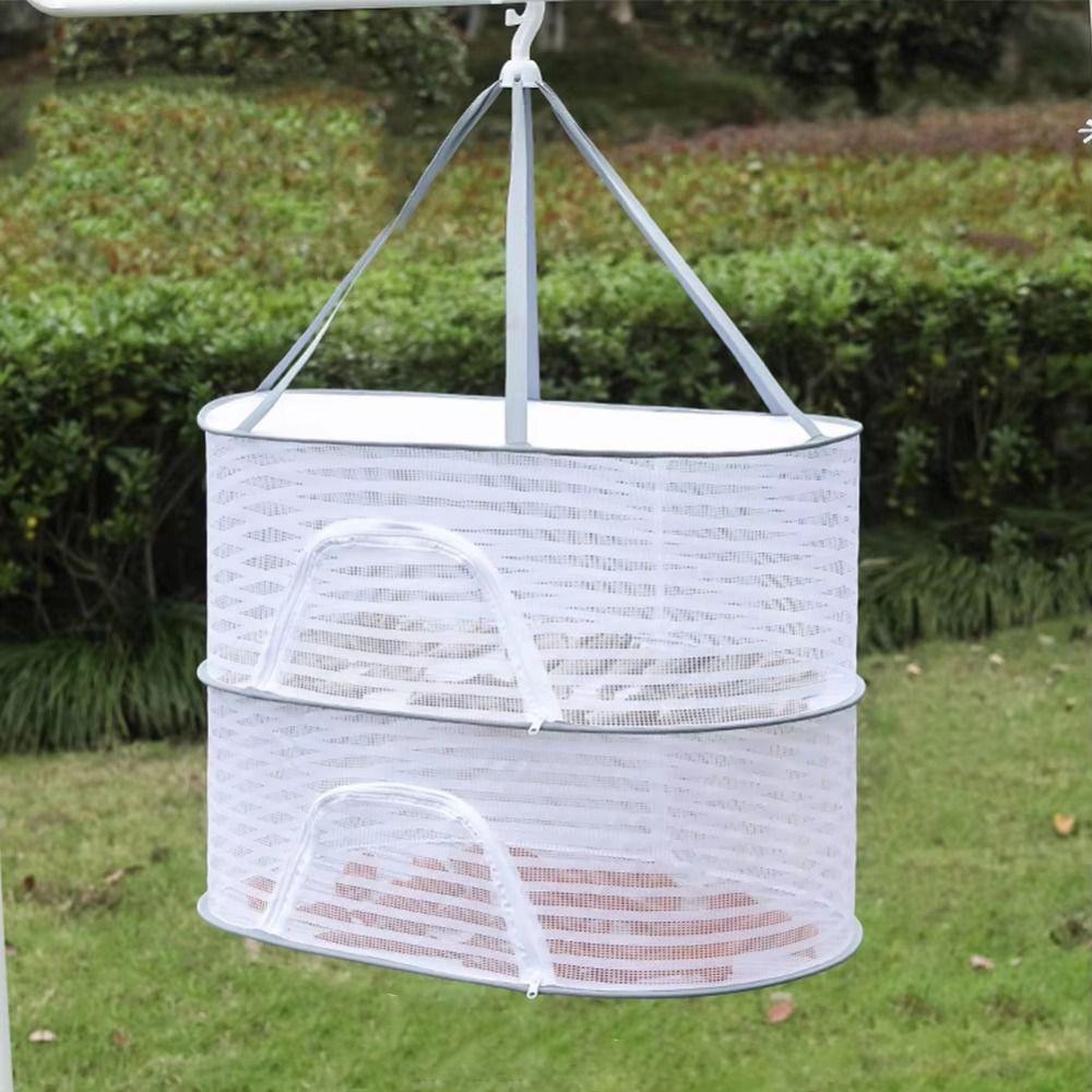 Foldable Dried Vegetable Net Portable Multi-layer Drying Net Clothes Hanging Dryer Food Drying